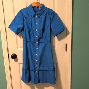 Draper James Blue Button-Up Women's Dress